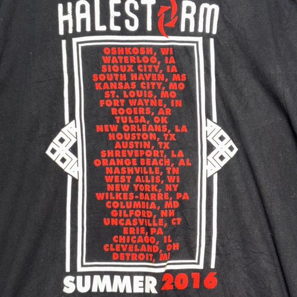 Halestorm Shirt Mens 2XL Black Summer 2016 Tour Concert Graphic Band Tee T-Shirt - Picture 4 of 10
